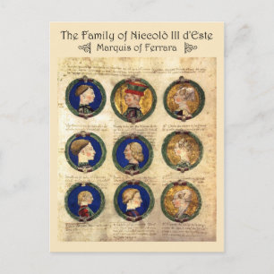 Familie Niccolò III d'Este Postkarte