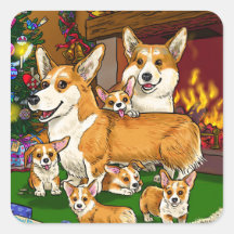 Familie niedlich Corgi