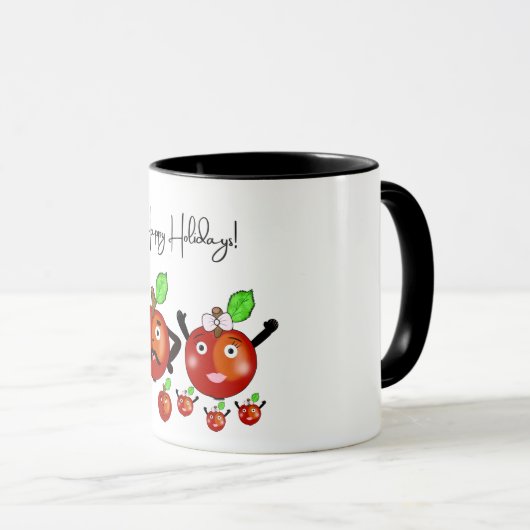 Familie niedliche rote Äpfel Tasse (VorderseiteRechts)