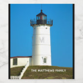 Familie Nubble Lighthouse Weinetikett (Einzelnes Label)