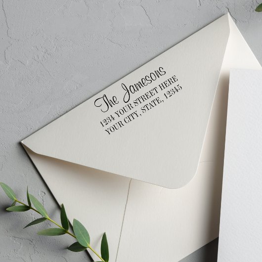 Familie oder Beruflich Elegante Rücksendeadresse Permastempel