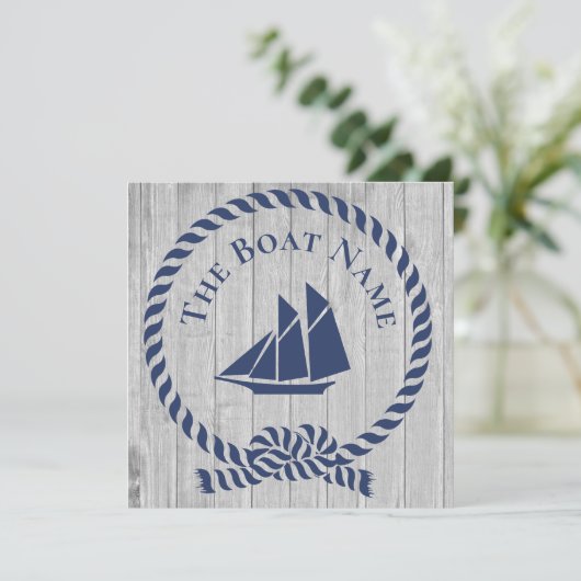 Familie oder Bootsname Navy Anchor Rope Nautic (Stehend Vorderseite)