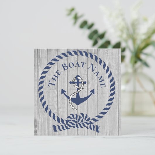 Familie oder Bootsname Navy Anchor Rope Nautic (Stehend Vorderseite)