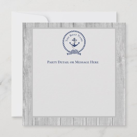 Familie oder Bootsname Navy Anchor Rope Nautic (Rückseite)