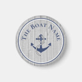 Familie oder Bootsname Navy Anchor Rope Nautic Magnet (Vorne)