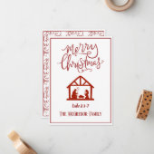 Familie oder Firmenname Geburtsstunde Frohe Weihna Mitteilungskarte (Vorderseite/Rückseite Beispiel)