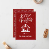 Familie oder Firmenname Geburtsstunde Frohe Weihna Mitteilungskarte (Vorderseite/Rückseite Beispiel)