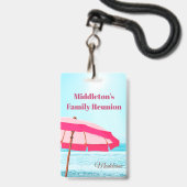 Familie oder Gruppe Wiedersehen Beach Ocean Pink U Ausweis (Vorderseite mit Lanyard)