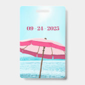 Familie oder Gruppe Wiedersehen Beach Ocean Pink U Ausweis (Rückseite)