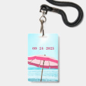 Familie oder Gruppe Wiedersehen Beach Ocean Pink U Ausweis (Rückseite mit Lanyard)