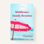 Familie oder Gruppe Wiedersehen Beach Ocean Pink U Ausweis (Vorderseite)
