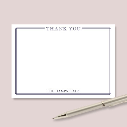 Familie oder Paare Elegant Dark Blue Vielen Dank Mitteilungskarte