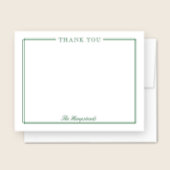 Familie oder Paare Elegante Script Grüne Stationer Dankeskarte