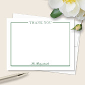 Familie oder Paare Elegante Script Grüne Stationer Dankeskarte