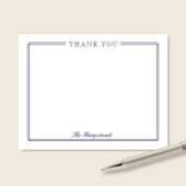 Familie oder Paare Elegantes Script Blue Stationer Dankeskarte