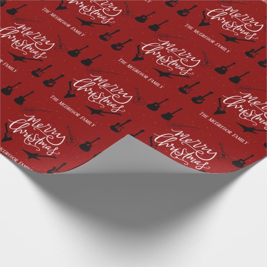 Familie- oder Unternehmensgitarre Geschenkpapier (Ecke)