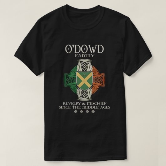 Familie O'Dowd Irland Irish Celtic Cross T-Shirt (Design vorne)