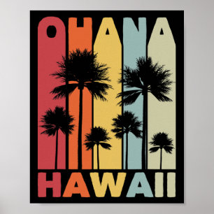 Familie Ohana Hawaiian Retro Hawaii Tropisch Somme Poster