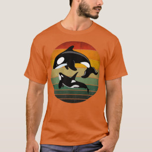 Familie Orca Vintag Retro Art Killer T-Shirt
