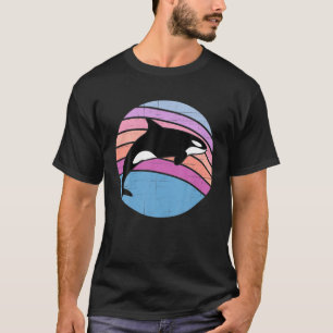 Familie Orca Vintag Retro Art, Killer Whalfamilie T-Shirt