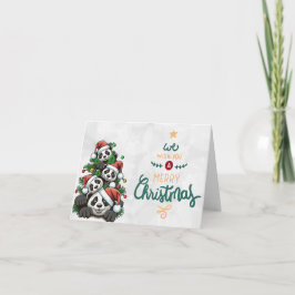 Familie Panda Bear für Weihnachtskarten Einladung