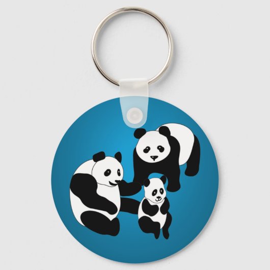 Familie Panda Schlüsselanhänger (Vorderseite)