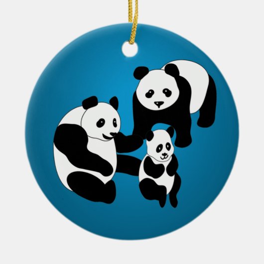 Familie Panda von drei Weihnachtsschmuck (Vorne)