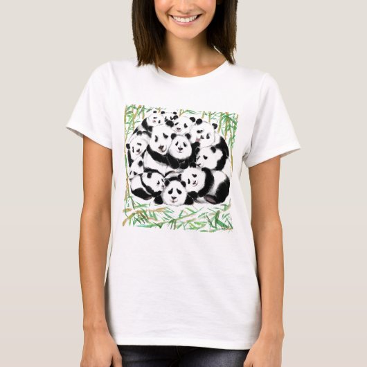 Familie Pandas T - Shirt Funny (Vorderseite)
