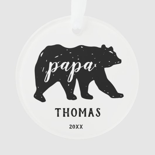 Familie Papa Bear Moderne Weihnachtsschmuck Ornament (Vorderseite)