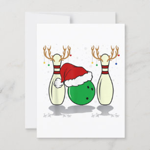 Familie passend zum Weihnachtsbowling Santa Weihna Einladung