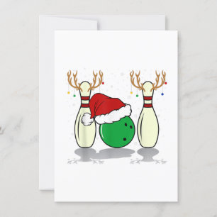 Familie passend zum Weihnachtsbowling Santa Xmas Einladung