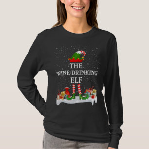 Familie passt Weihnachten Der Wein trinkt Elf T-Shirt
