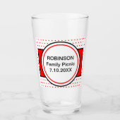 Familie Picnic Red Polka Dots Glas (Vorderseite)