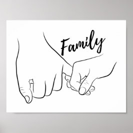 Familie Pinky Versprechen Minimale Linie Niedlich  Poster