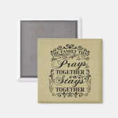 Familie Prays Together Bleibe Bibel-Sprichwort zus Magnet (Vorderseite/Rückseite)