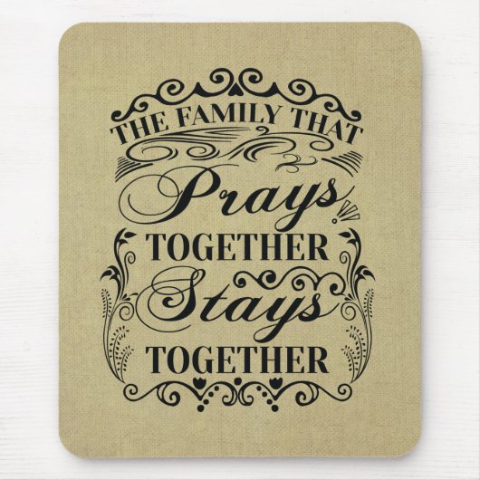 Familie Prays Together Bleibe Bibel-Sprichwort zus Mousepad (Vorne)