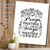 Familie Prays Together Bleibe Bibel-Sprichwort zus Poster