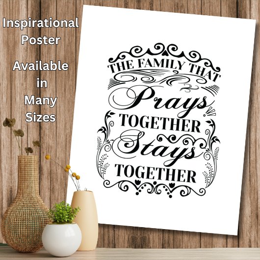 Familie Prays Together Bleibe Bibel-Sprichwort zus Poster