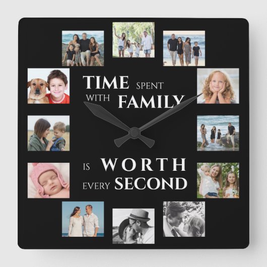 Familie Quadratische Wanduhr (Vorderseite)