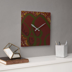 Familie Quadratische Wanduhr