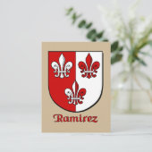 Familie Ramirez Heraldic Shield Postkarte (Stehend Vorderseite)