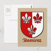 Familie Ramirez Heraldic Shield Postkarte (Vorne/Hinten)