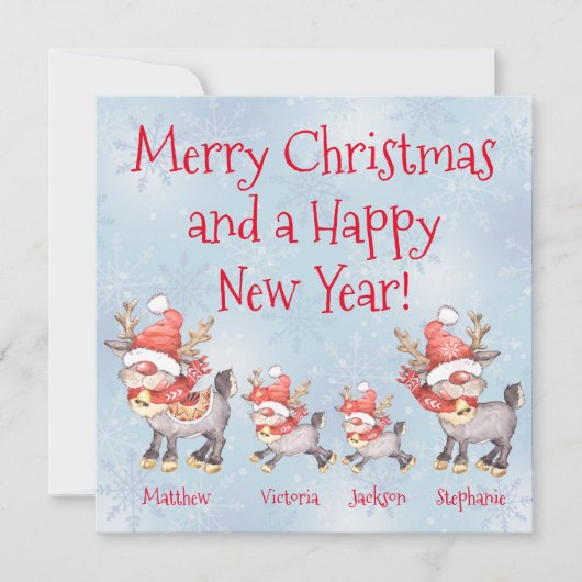 Familie Reindei Personalisiert Weihnachten (Vorderseite)