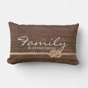 Familie Rope Knot on Wood Lendenkissen