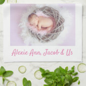 Familie sagt: "Ich Liebe du" Oma, DIY White Pink Geschirrtuch (Gefaltet)