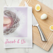 Familie sagt: "Ich Liebe du" Oma, DIY White Pink Geschirrtuch (Viertel Falte)