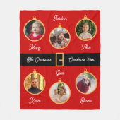 Familie Santa Belt Custom Foto Holiday Fleecedecke (Vorderseite)
