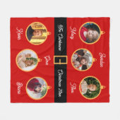 Familie Santa Belt Custom Foto Holiday Fleecedecke (Vorderseite (Horizontal))