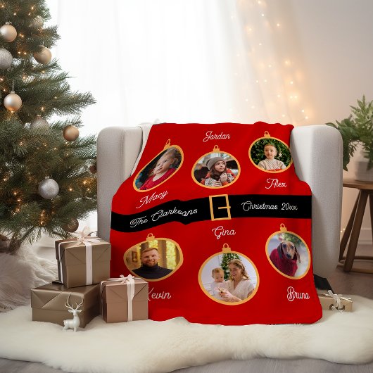 Familie Santa Belt Custom Foto Holiday Fleecedecke