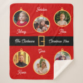 Familie Santa Belt Custom Foto Holiday Sherpadecke (Vorderseite)